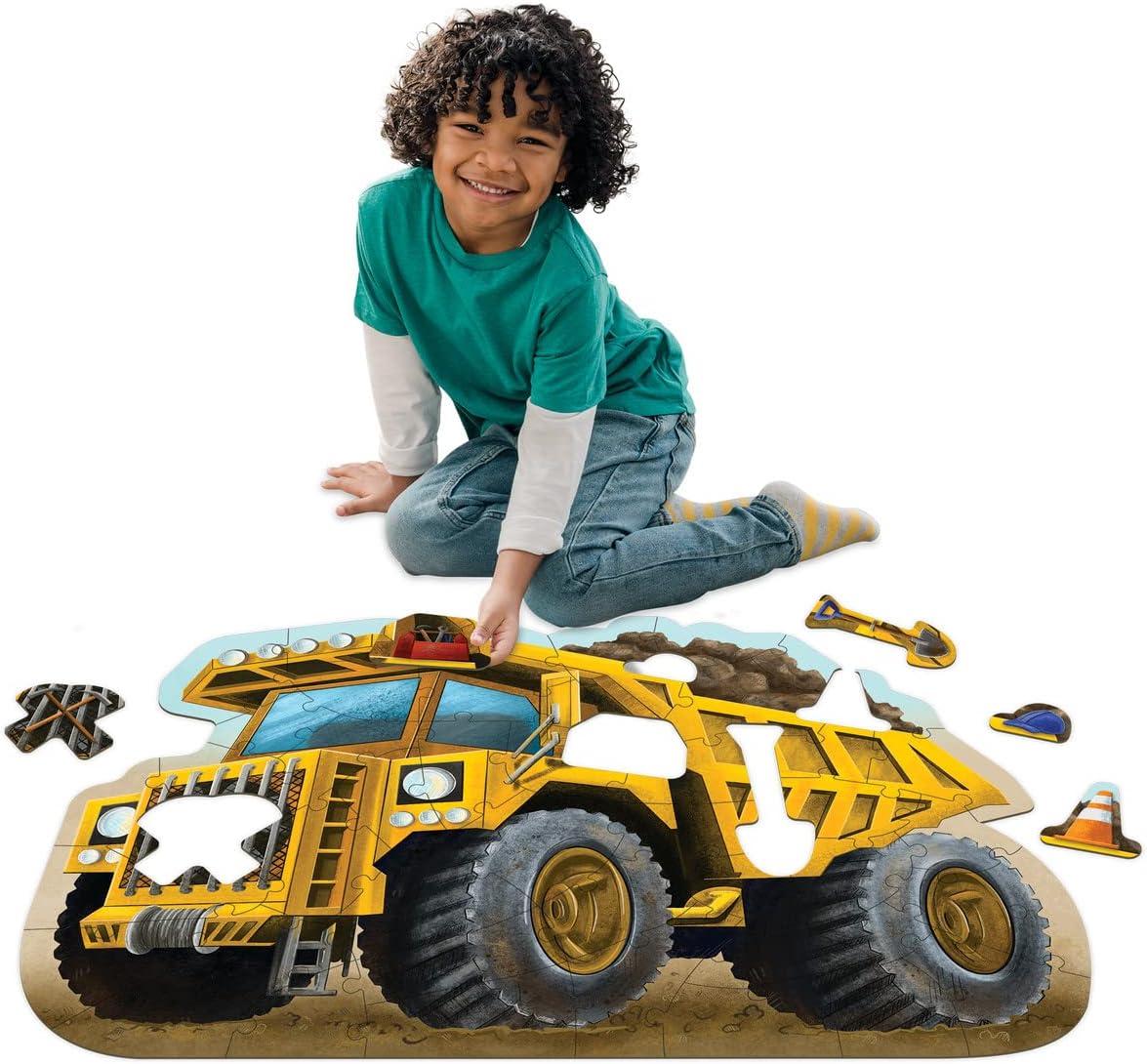 imagePeaceable Kingdom Giant Floor Puzzles with Uniquely Fun Shaped Pieces for Kids Ages 3 Gifts for Boys and Girls Dump Truck