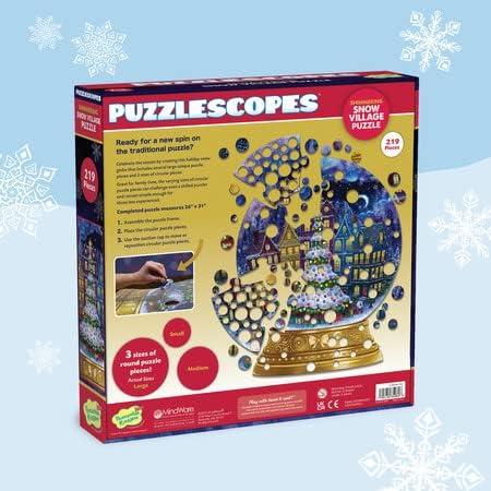 imagePeaceable Kingdom Puzzlescopes Snow Globe 219Pc Puzzle for Kids Ages 6 amp Up Included Suction Cup to Spin and Position Circular Pieces Great for Home or Classrooms