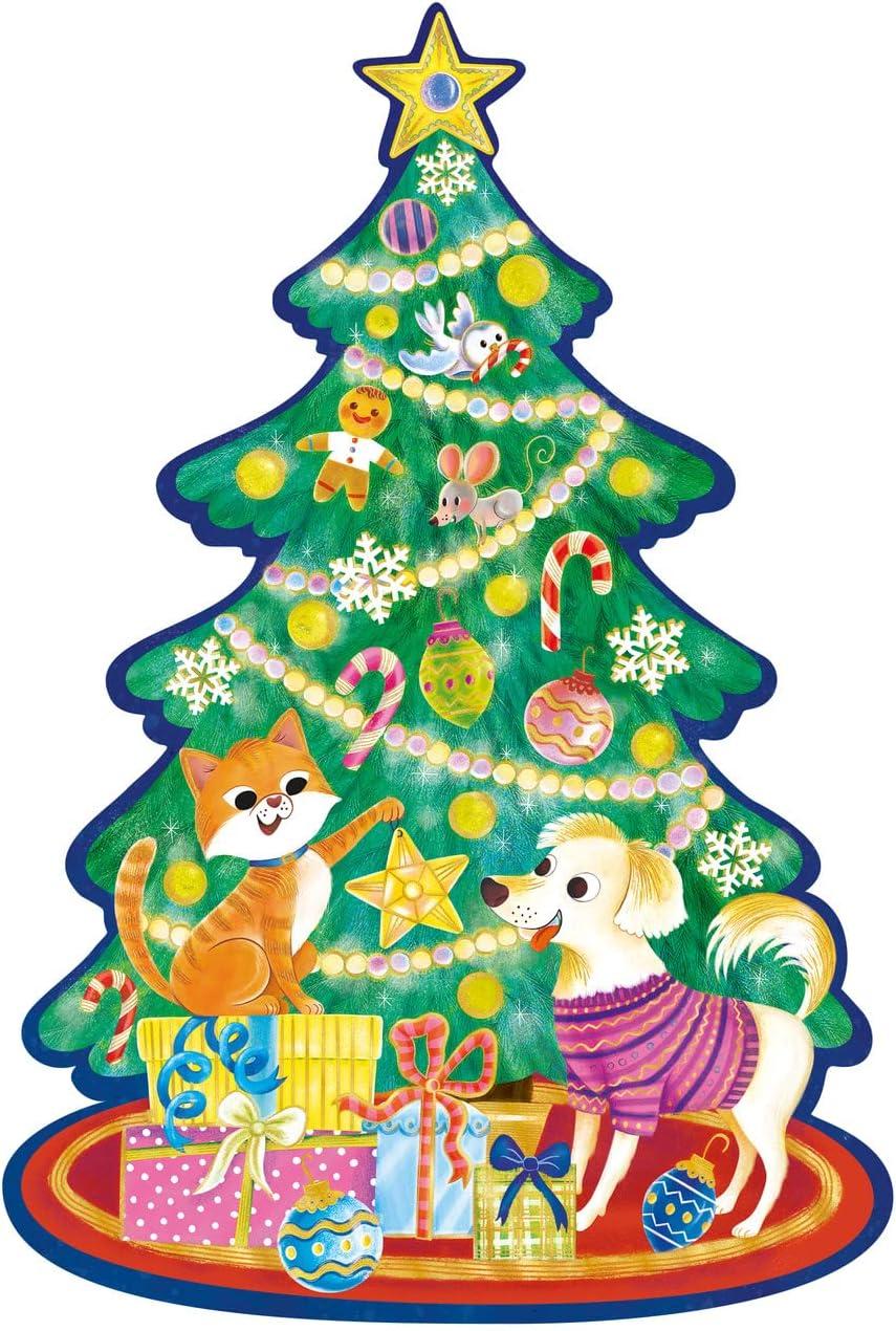 imagePeaceable Kingdom Shimmery Christmas Tree Floor Puzzle Giant Floor Puzzle for Kids Ages 3 amp up FunShaped Puzzle Pieces Great for Classrooms