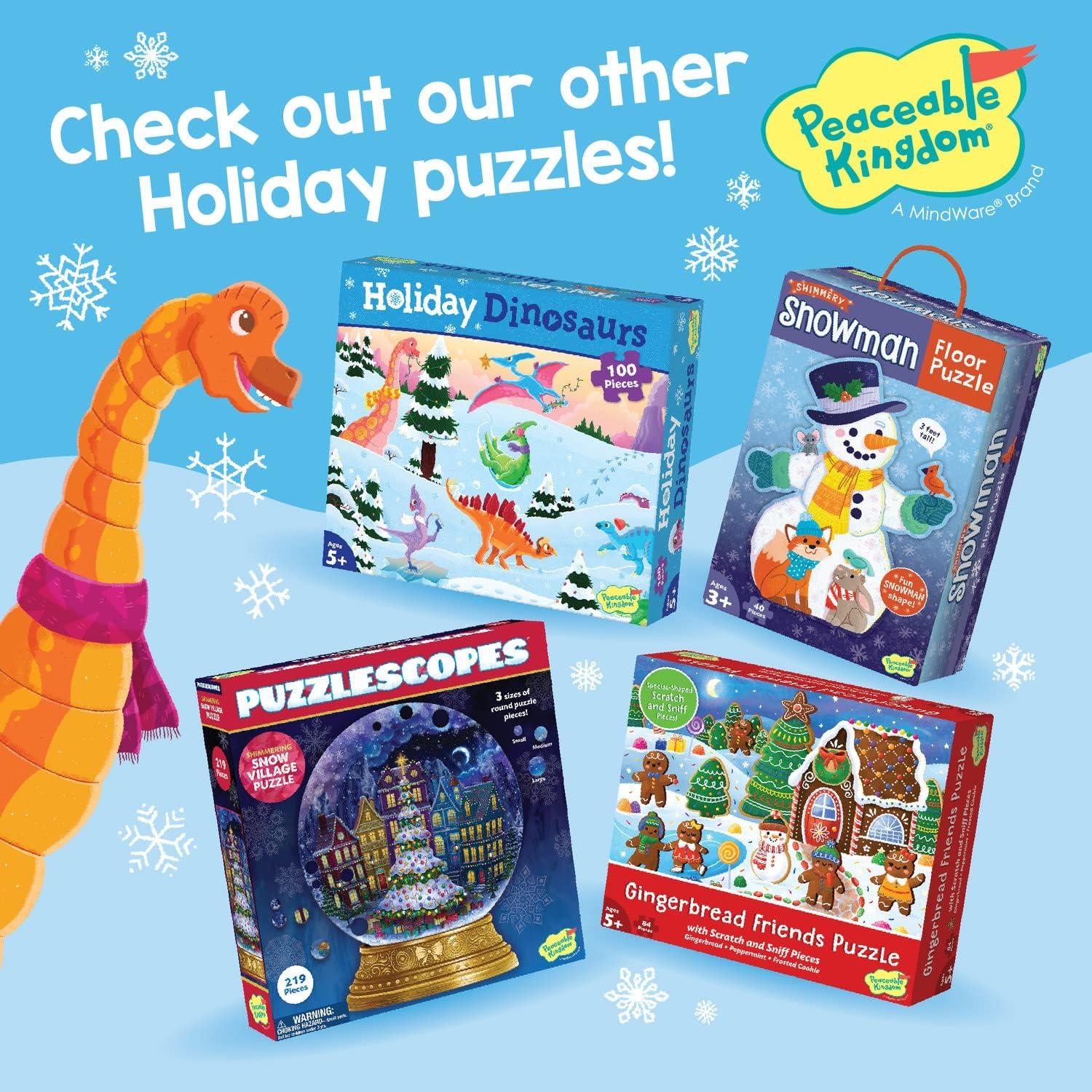 imagePeaceable Kingdom Shimmery Festive Mermaids Puzzle 100Piece for Kids Ages 5 amp Up Dazzling Gold Foil Pieces Great for Classrooms