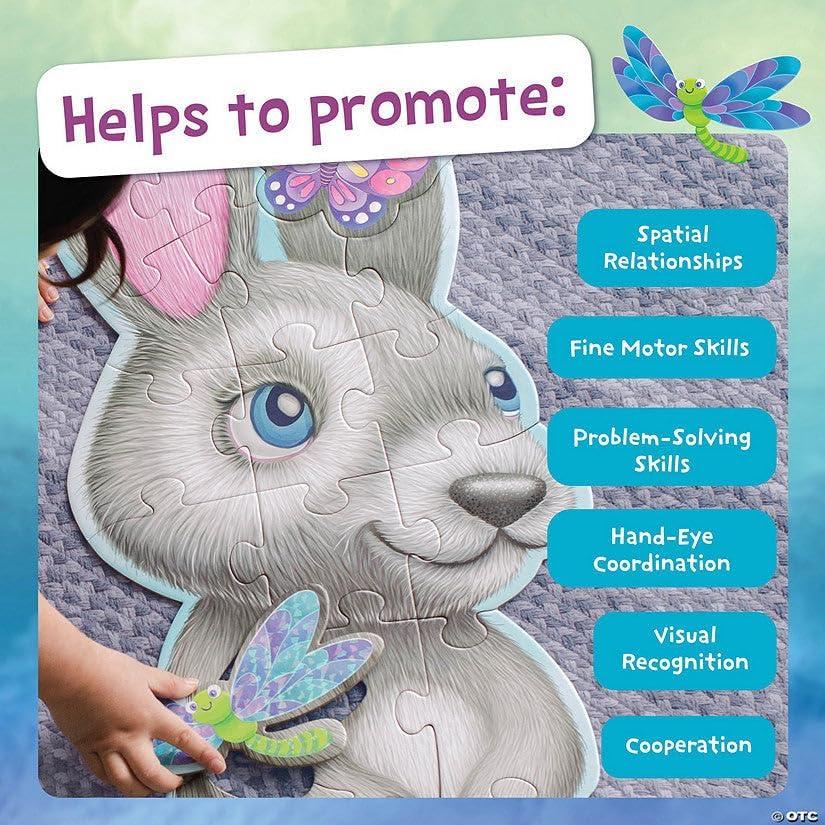 imagePeaceable Kingdom Shimmery Rainbow Floor PuzzleBunny