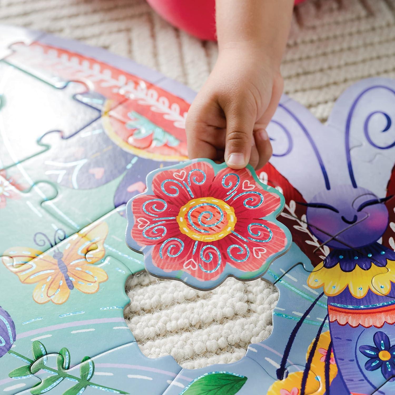 imagePeaceable Kingdom Shimmery Rainbow Floor PuzzleButterfly