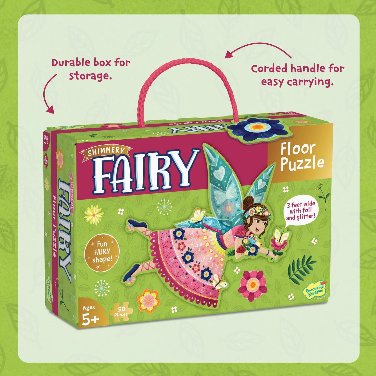imagePeaceable Kingdom Shimmery Rainbow Floor PuzzleFairy