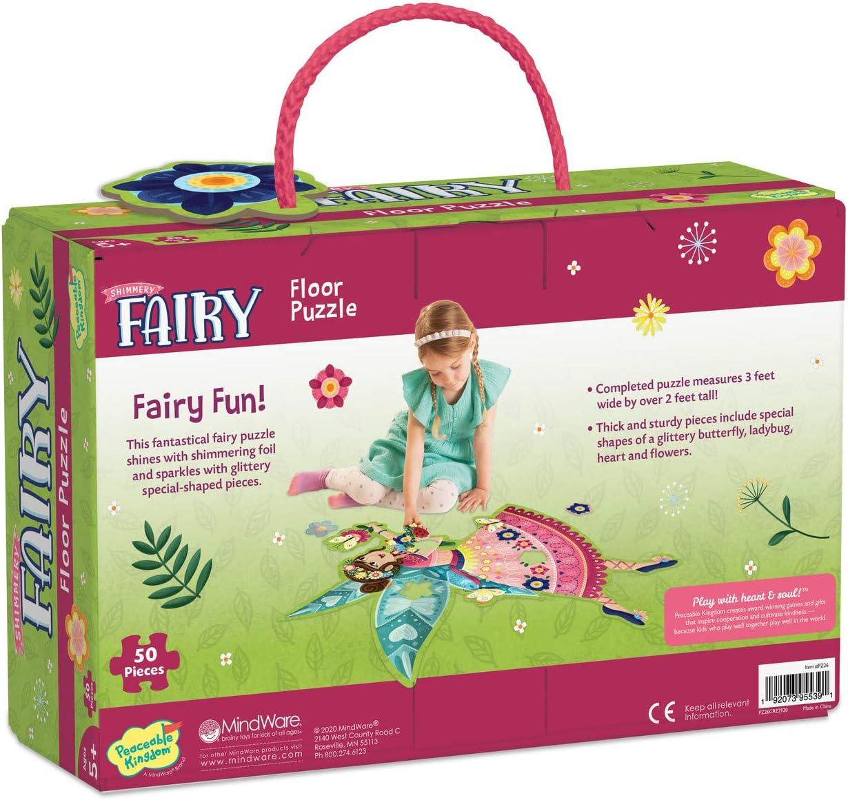 imagePeaceable Kingdom Shimmery Rainbow Floor PuzzleFairy