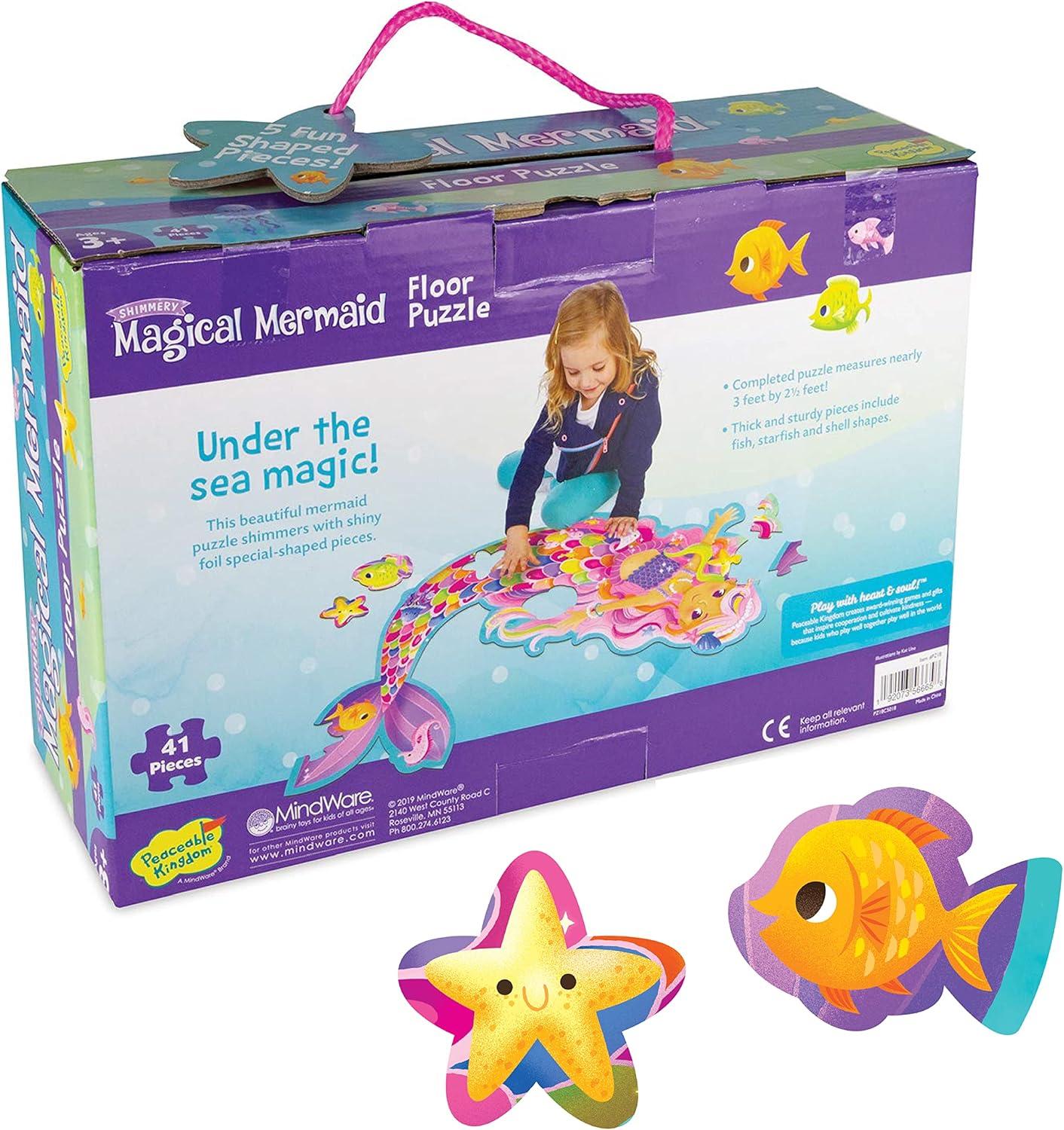 imagePeaceable Kingdom Shimmery Rainbow Floor PuzzleMermaid