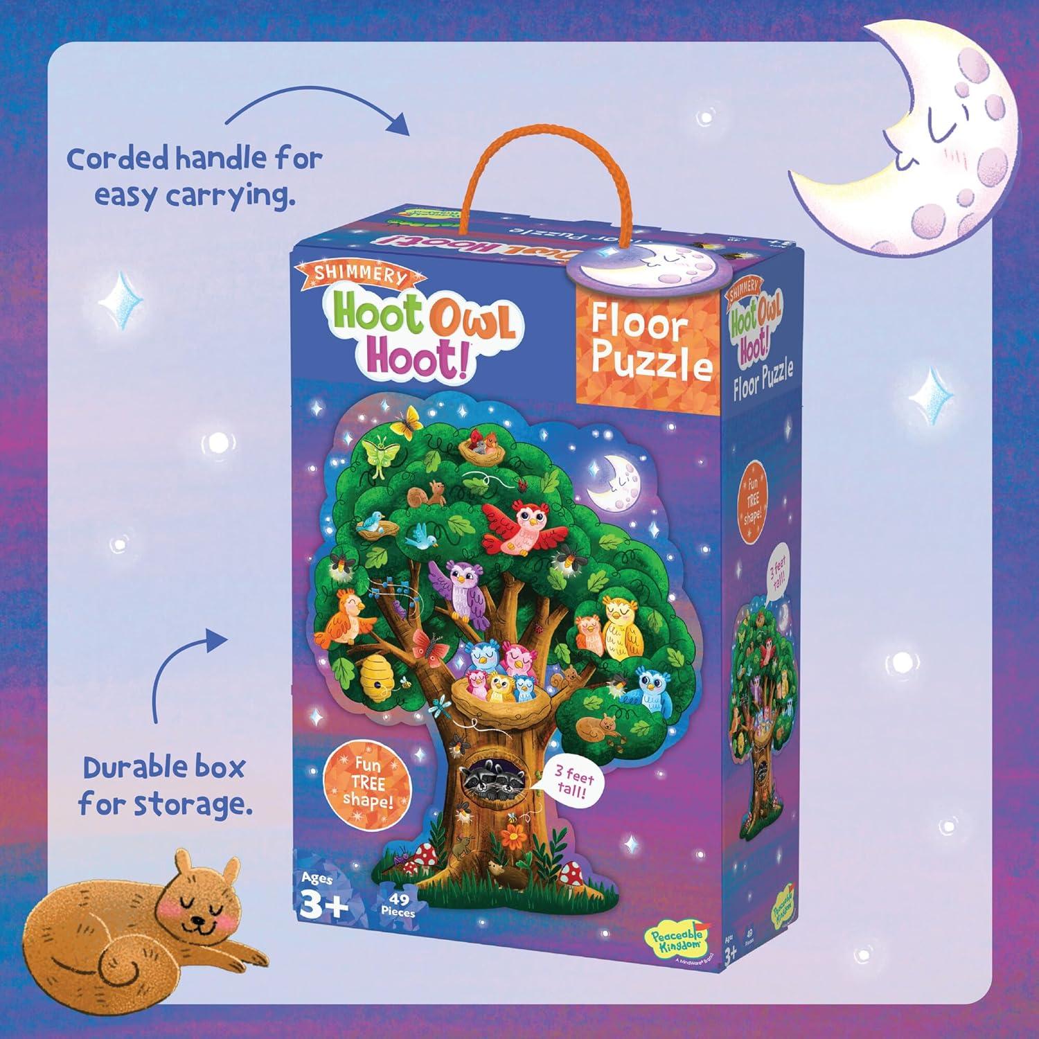 imagePeaceable Kingdom Shimmery Rainbow Floor PuzzleOwl