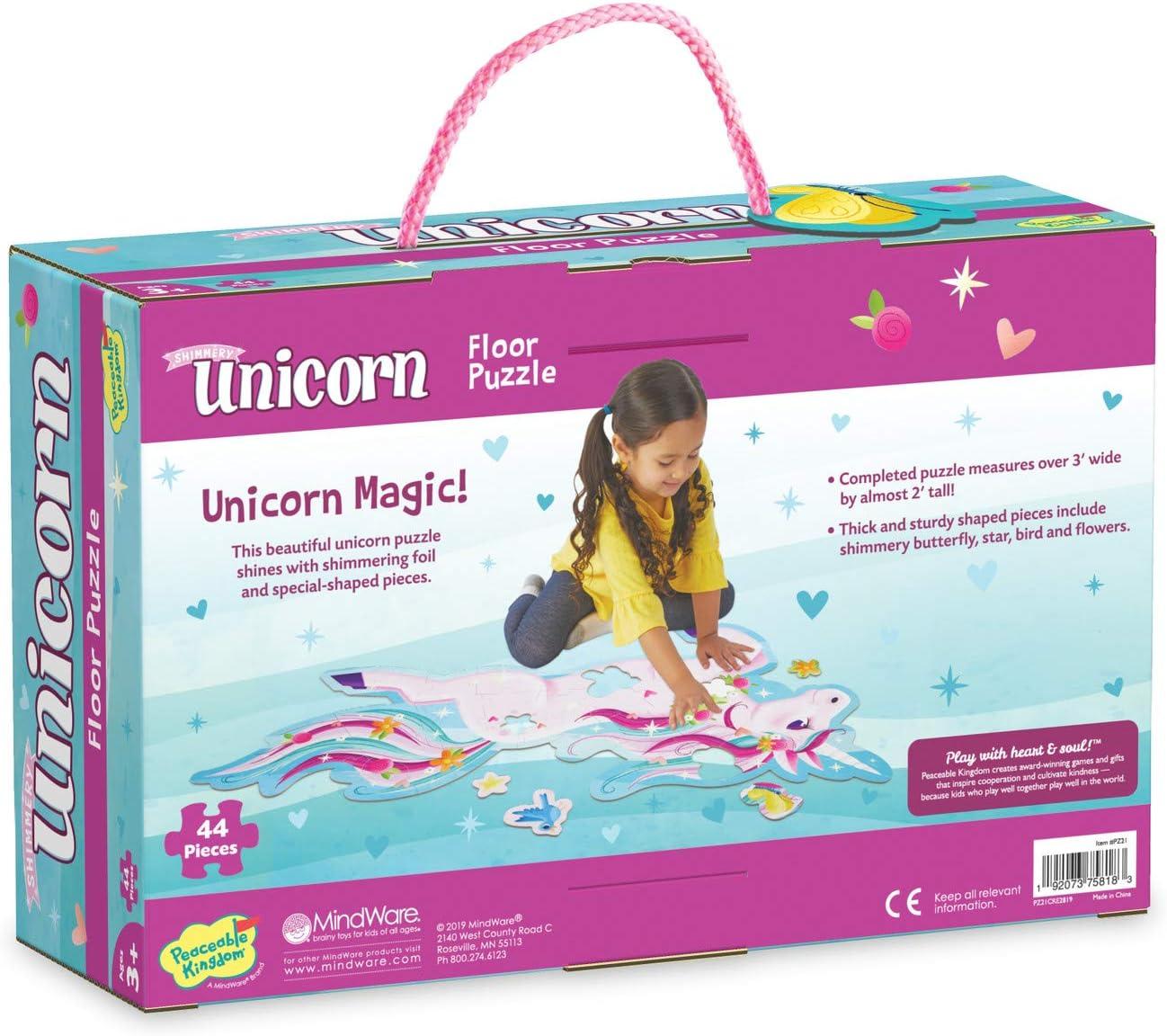imagePeaceable Kingdom Shimmery Rainbow Floor PuzzleUnicorn