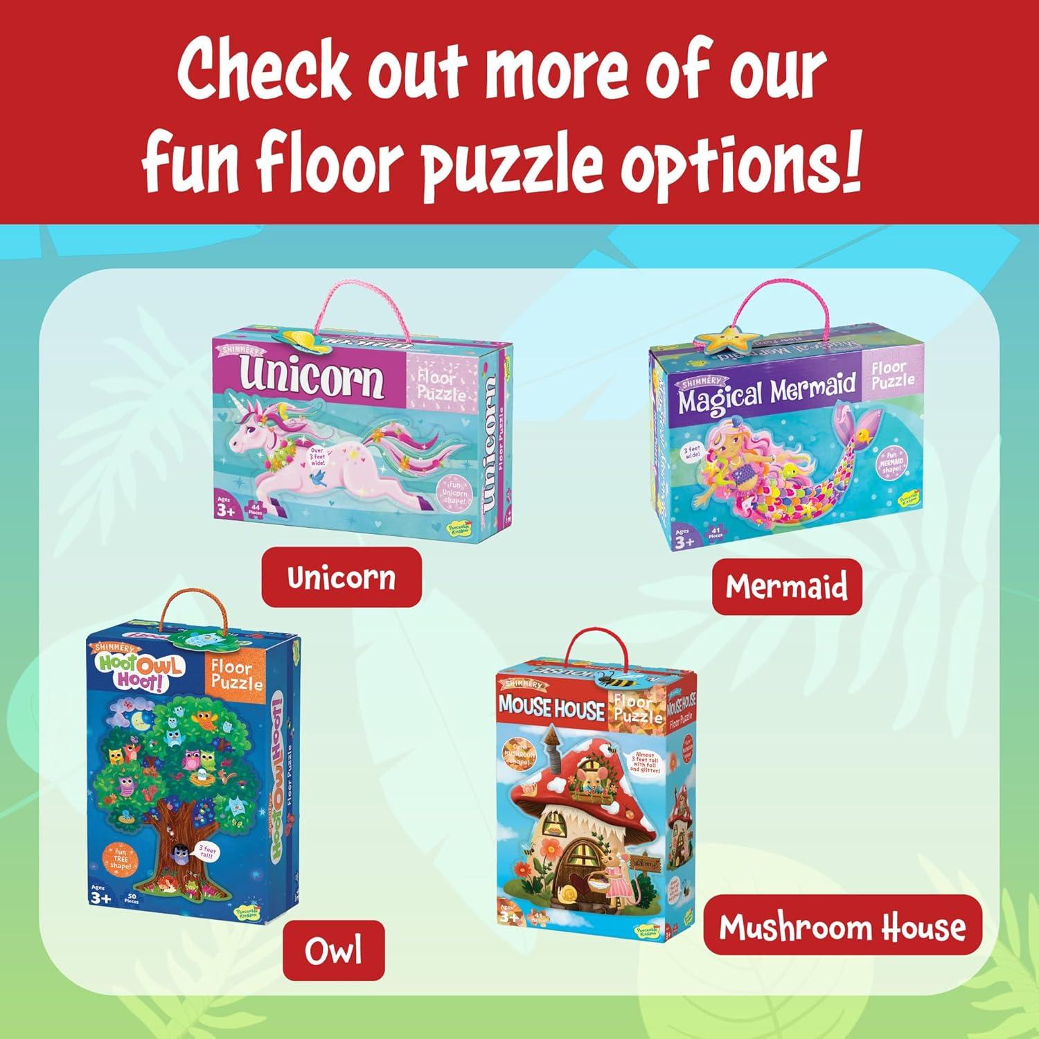 imagePeaceable Kingdom Shiny Shark Floor Puzzle 53Piece Giant Floor Puzzle for Kids Ages 5 amp up FunShaped Puzzle Pieces Great for ClassroomsDinosaur Island