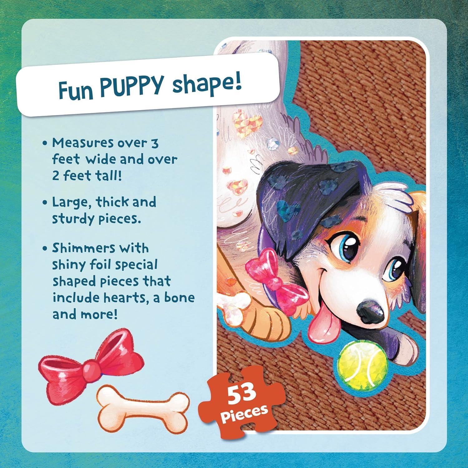 imagePeaceable Kingdom Shiny Shark Floor Puzzle 53Piece Giant Floor Puzzle for Kids Ages 5 amp up FunShaped Puzzle Pieces Great for ClassroomsPuppy