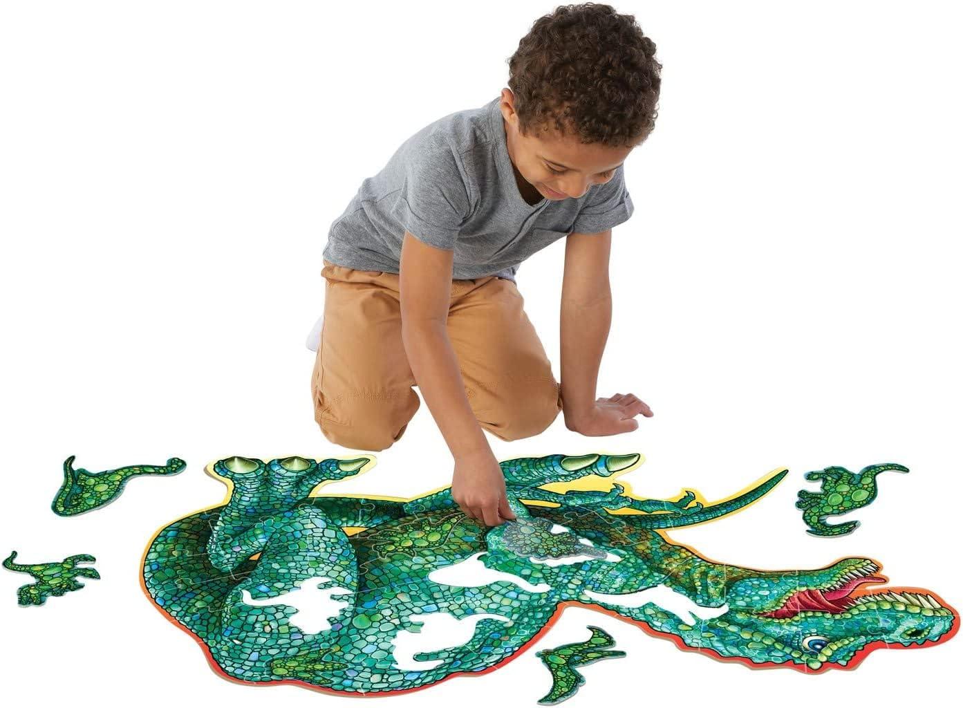 imagePeaceable Kingdom Shiny Shark Floor Puzzle 53Piece Giant Floor Puzzle for Kids Ages 5 amp up FunShaped Puzzle Pieces Great for ClassroomsTRex