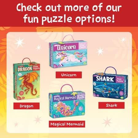 imagePeaceable Kingdom Shiny Shark Floor Puzzle 53Piece Giant Floor Puzzle for Kids Ages 5 amp up FunShaped Puzzle Pieces Great for ClassroomsTRex