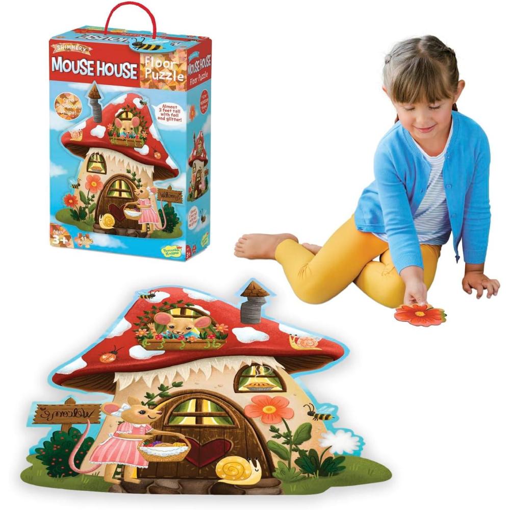 imagePeaceable Kingdom Shimmery Rainbow Floor PuzzleMushroom House