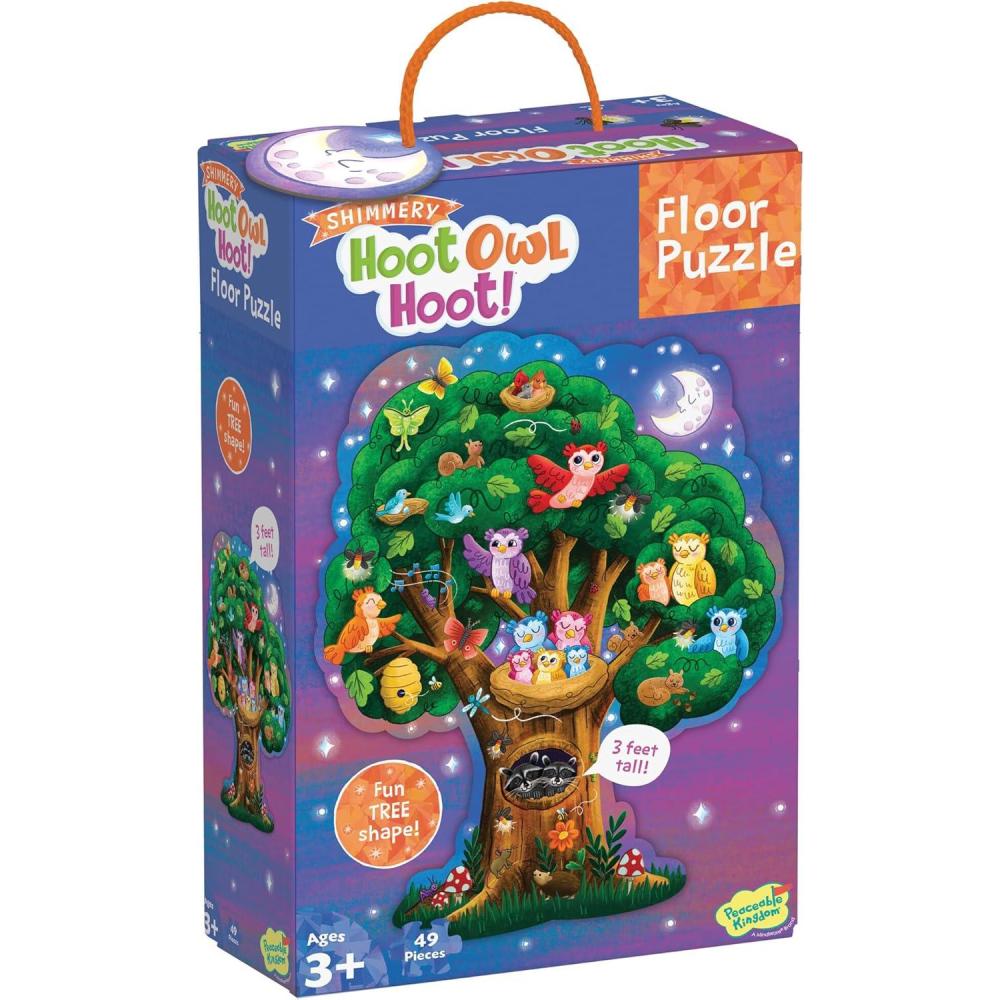 imagePeaceable Kingdom Shimmery Rainbow Floor PuzzleOwl