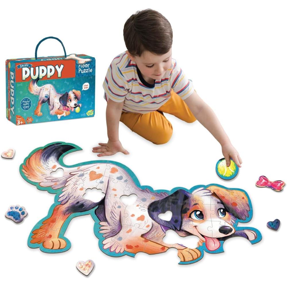 imagePeaceable Kingdom Shiny Shark Floor Puzzle 53Piece Giant Floor Puzzle for Kids Ages 5 amp up FunShaped Puzzle Pieces Great for ClassroomsPuppy