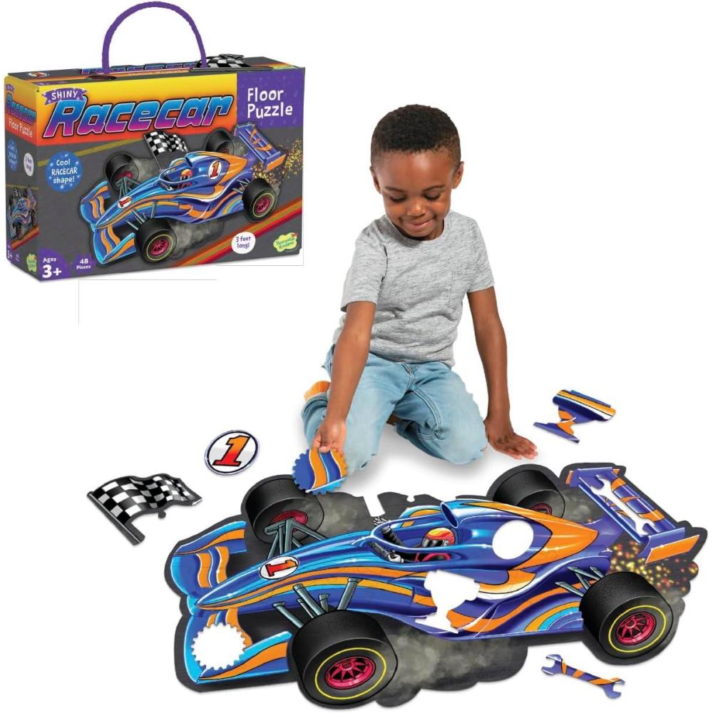 imagePeaceable Kingdom Shiny Shark Floor Puzzle 53Piece Giant Floor Puzzle for Kids Ages 5 amp up FunShaped Puzzle Pieces Great for ClassroomsRacecar