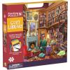 Peaceable Kingdom Cozy Library Pass Along Puzzle – 500-Piece with Shiny Foil Accents & Easel-Style Storage Box — Log Your Time Then Pass This Puzzle Along to Friends — for Kids Ages 8 & Up