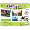 Peaceable Kingdom Dynamite Dinosaurs Wooden Jigsaw Set, Four Design Collection with Storage Box, Preschool Skill Building Activity, Kids Age 3+, Forty Eight Piece Dinosaur Scenes