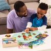 Peaceable Kingdom Dynamite Dinosaurs Wooden Jigsaw Set, Four Design Collection with Storage Box, Preschool Skill Building Activity, Kids Age 3+, Forty Eight Piece Dinosaur Scenes