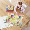 Peaceable Kingdom Hot Air Balloons Pass Along Puzzle – 500 Piece with Shiny Foil Accents & Easel-Style Storage Box — Log Your Time Then Pass This Puzzle Along to Friends — for Kids Ages 8 & Up