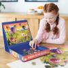 Peaceable Kingdom Hot Air Balloons Pass Along Puzzle – 500 Piece with Shiny Foil Accents & Easel-Style Storage Box — Log Your Time Then Pass This Puzzle Along to Friends — for Kids Ages 8 & Up