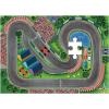 Peaceable Kingdom Puzzle & Play: Race Day – Floor Puzzle for Kids Ages 3 and Up – Includes 3 Wooden Vehicles to Zoom Around The Race Track Puzzle for a Double Dose of Fun – Measures 26” x 36”