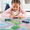 Peaceable Kingdom Puzzle & Play: Race Day – Floor Puzzle for Kids Ages 3 and Up – Includes 3 Wooden Vehicles to Zoom Around The Race Track Puzzle for a Double Dose of Fun – Measures 26” x 36”