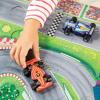 Peaceable Kingdom Puzzle & Play: Race Day – Floor Puzzle for Kids Ages 3 and Up – Includes 3 Wooden Vehicles to Zoom Around The Race Track Puzzle for a Double Dose of Fun – Measures 26” x 36”