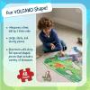 Peaceable Kingdom Shiny Shark Floor Puzzle – 53-Piece Giant Floor Puzzle for Kids Ages 5 & up – Fun-Shaped Puzzle Pieces – Great for Classrooms(Dinosaur Island)