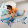 Peaceable Kingdom Shiny Shark Floor Puzzle – 53-Piece Giant Floor Puzzle for Kids Ages 5 & up – Fun-Shaped Puzzle Pieces – Great for Classrooms(Shark)