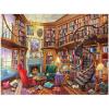Peaceable Kingdom Cozy Library Pass Along Puzzle – 500-Piece with Shiny Foil Accents & Easel-Style Storage Box — Log Your Time Then Pass This Puzzle Along to Friends — for Kids Ages 8 & Up