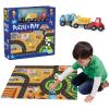Peaceable Kingdom Puzzle and Play: Construction Site – 48-Piece Puzzle Includes 3 Wooden Construction Vehicles — Great for Home or Classroom Use — for Kids Ages 3 & Up