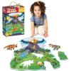 Peaceable Kingdom Shiny Shark Floor Puzzle – 53-Piece Giant Floor Puzzle for Kids Ages 5 & up – Fun-Shaped Puzzle Pieces – Great for Classrooms(Dinosaur Island)