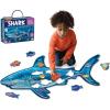 Peaceable Kingdom Shiny Shark Floor Puzzle – 53-Piece Giant Floor Puzzle for Kids Ages 5 & up – Fun-Shaped Puzzle Pieces – Great for Classrooms(Shark)