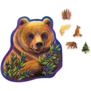 Peaceable Kingdom Bear-Shaped Puzzle – 257-Piece Puzzle for Kids Ages 8 & up – Includes 15 Fun-Shaped Pieces – Great for Classrooms or Home Use