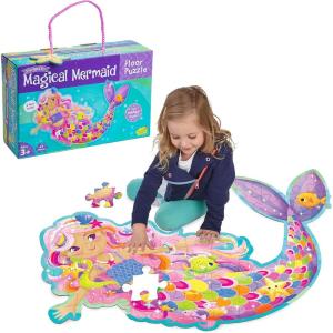 Peaceable Kingdom Shimmery Rainbow Floor Puzzle(Mermaid)