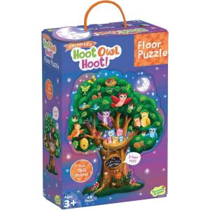 Peaceable Kingdom Shimmery Rainbow Floor Puzzle(Owl)
