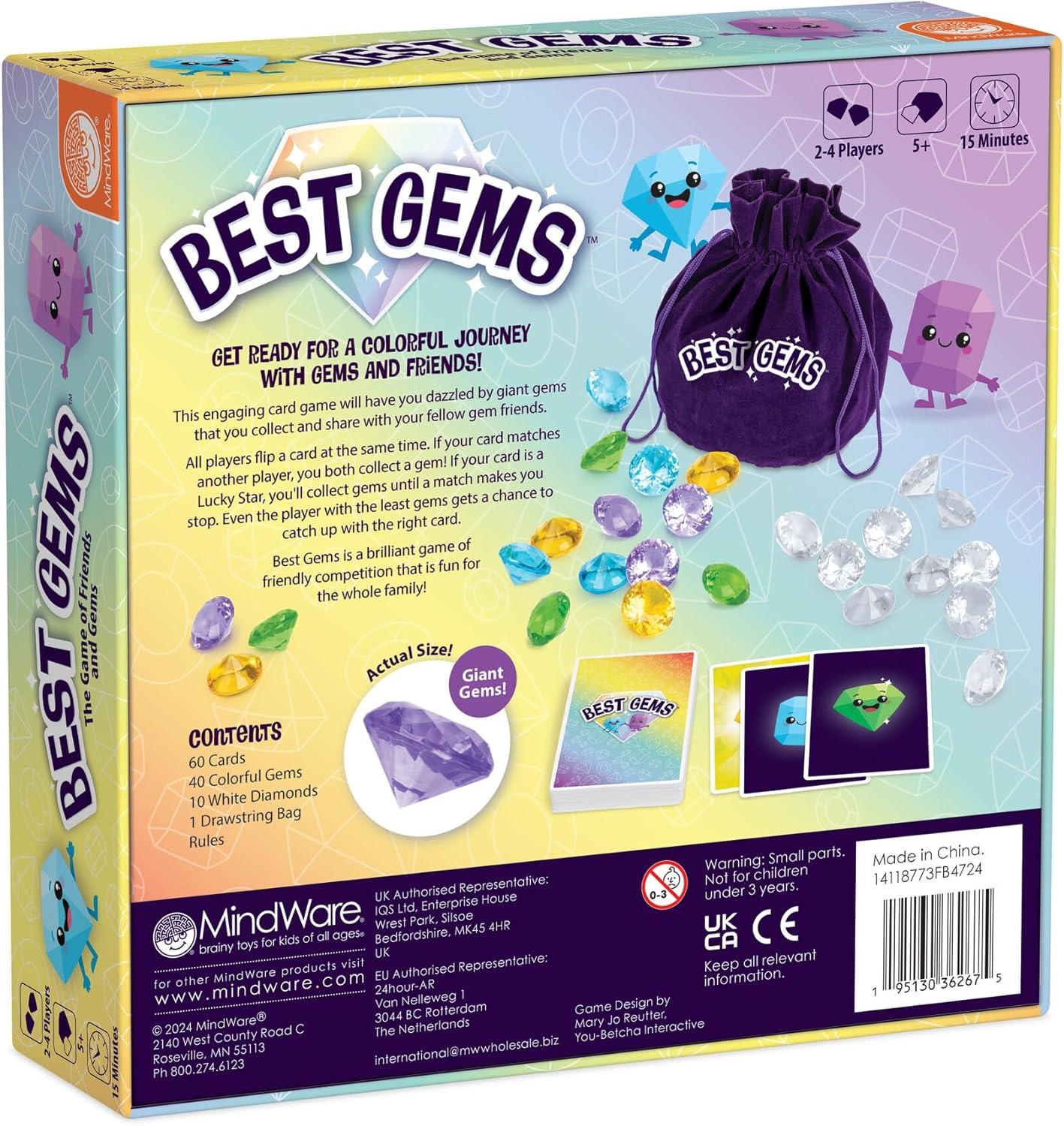 imageMindWare Best Gems Family Game for 5 Year Olds and up Match Giant Gems to Earn Points 2 to 4 Players