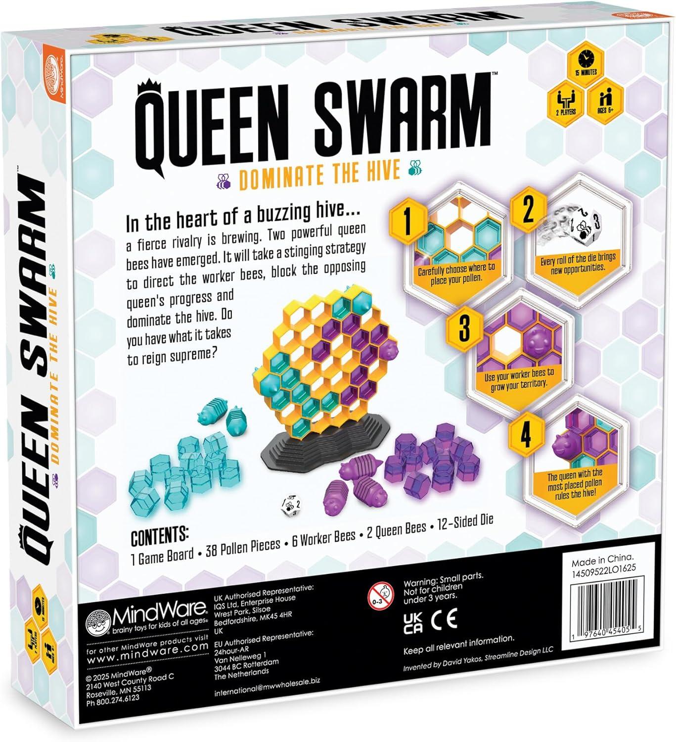 imageMindWare Queen Swarm Strategic Hive Domination Game for Kids amp Families DiceRolling Area Control Board Game Ages 6 2 Players