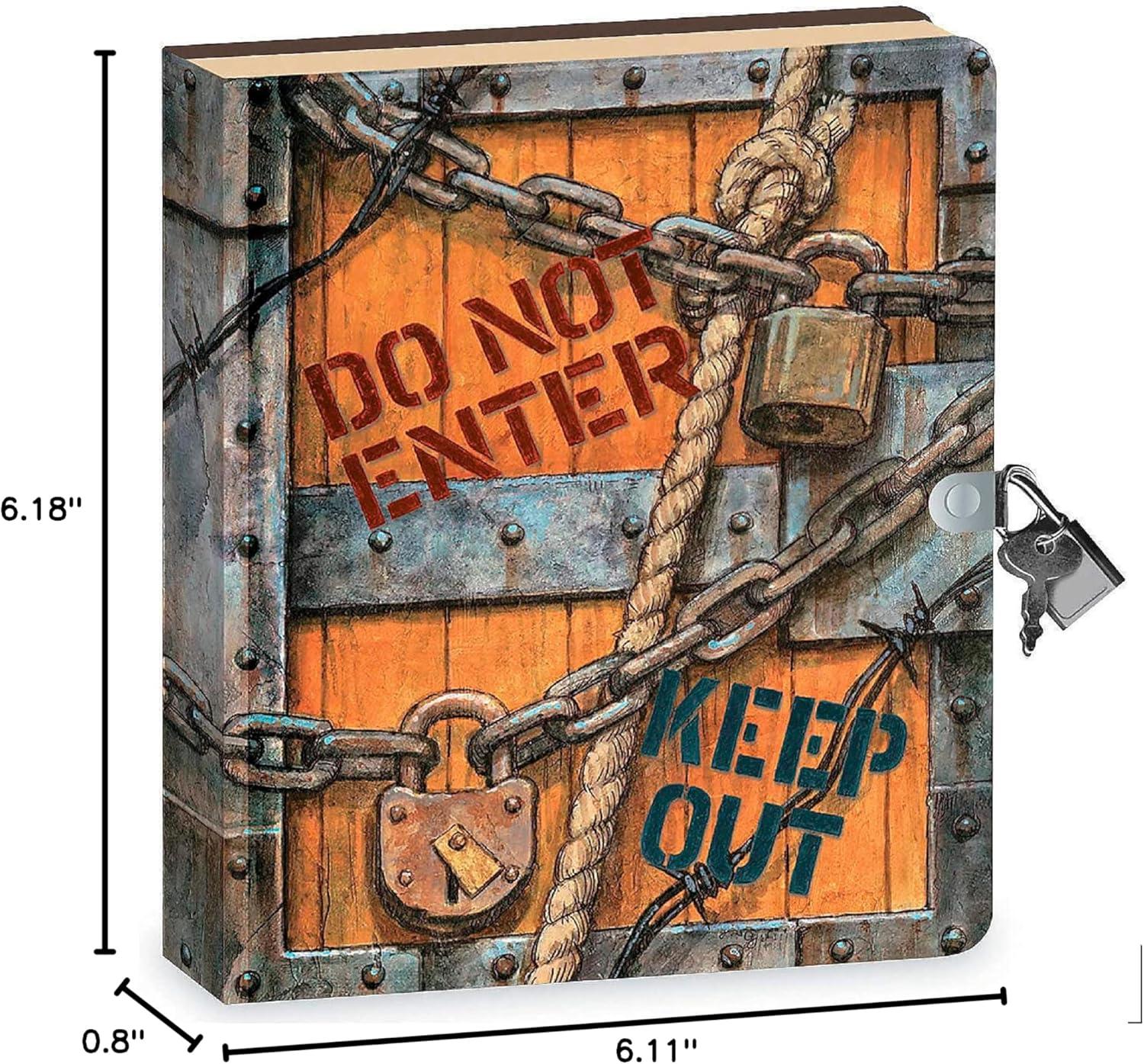 imagePeaceable Kingdom Keep Out 625 Lock and Key Lined Page Diary for Kids