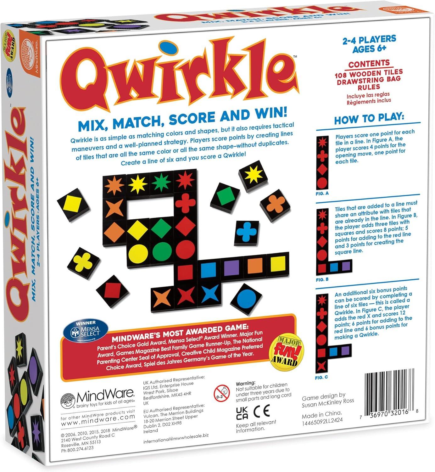 imageQwirkle Board Game Strategy Game for 24 Players Ages 6 Deluxe with TraysQwirkle