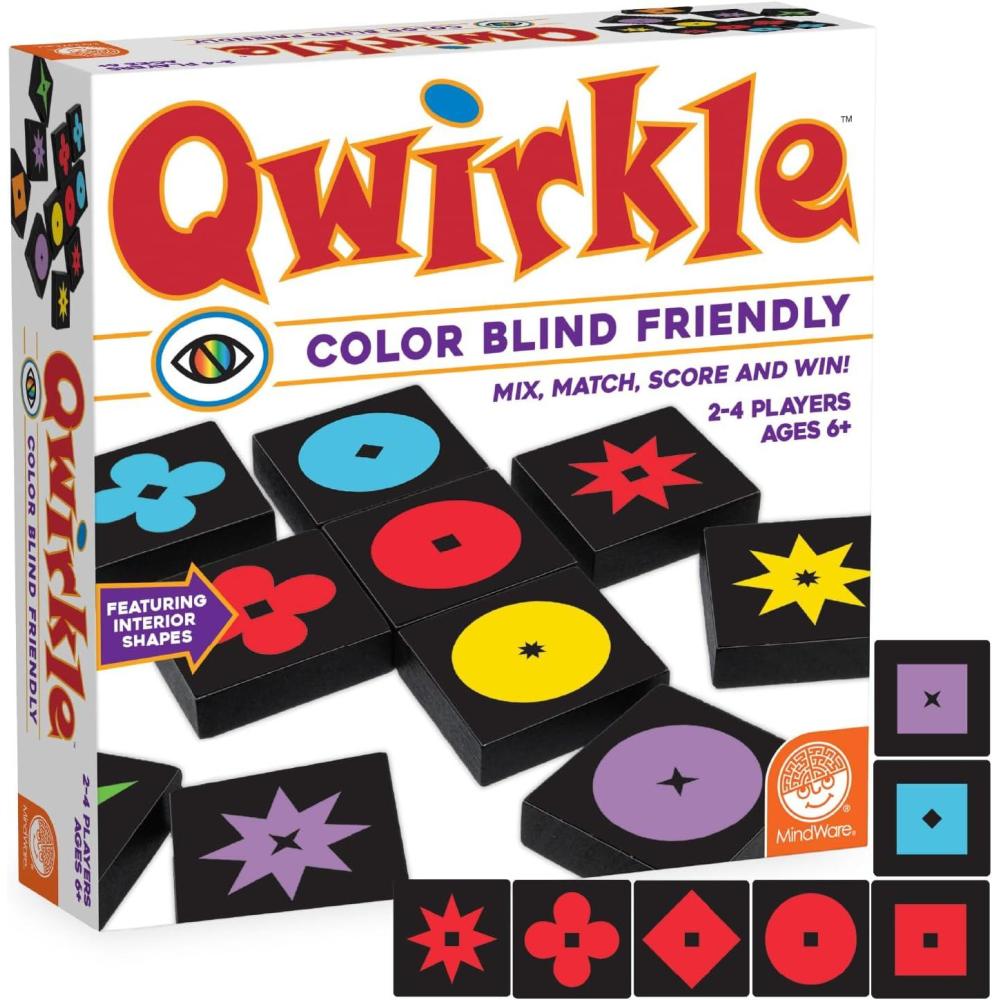 imageMindWare Qwirkle Color Blind Friendly Family Game Game for Kids and Adults Fun Family Game Night Game for Concentration and VisualThinking Skills Ages 6