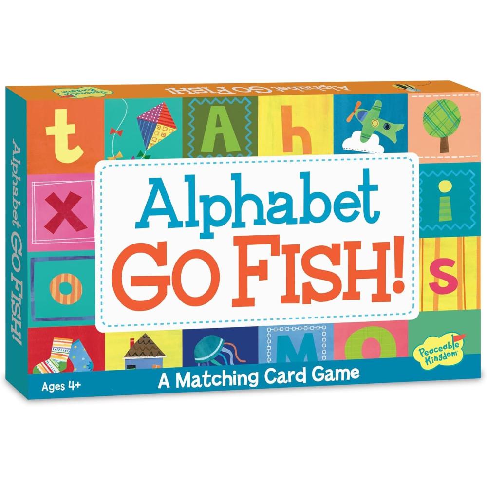 imagePeaceable Kingdom Alphabet Go Fish Letter Matching Card Game with 52 Oversized Cards Card Games for Kids Ages 4 2 to 6 Players