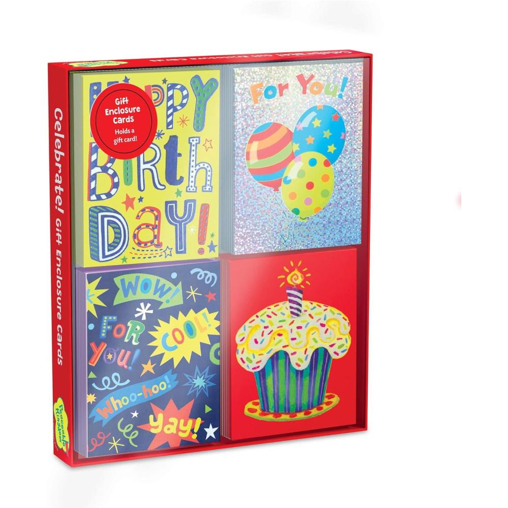 imagePeaceable Kingdom Celebration Enclosure Card Assortment Colorful Greeting Cards With Matching Envelopes For Birthdays Parties Congratulations Thank You Notes Blank Inside For Writing 20 Card Set