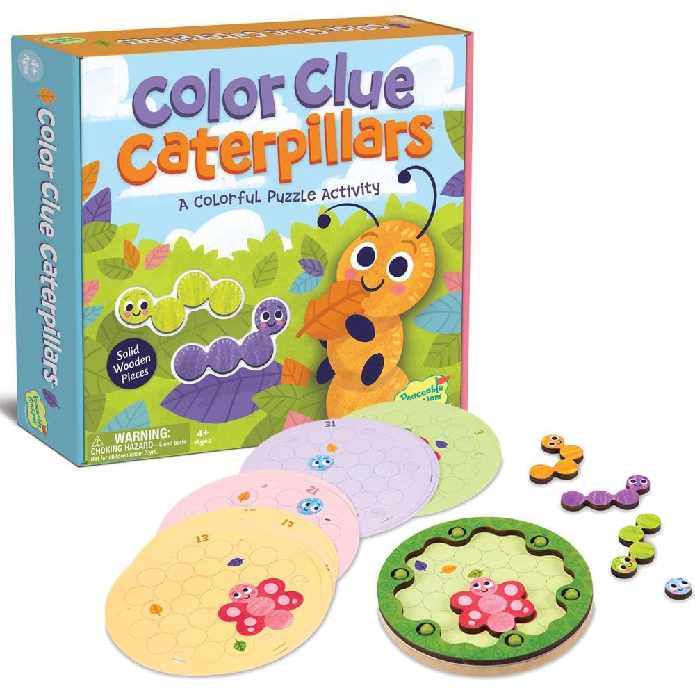 imagePeaceable Kingdom Color Clue Caterpillars Magnetic Puzzles for Kids Ages 4 and Up