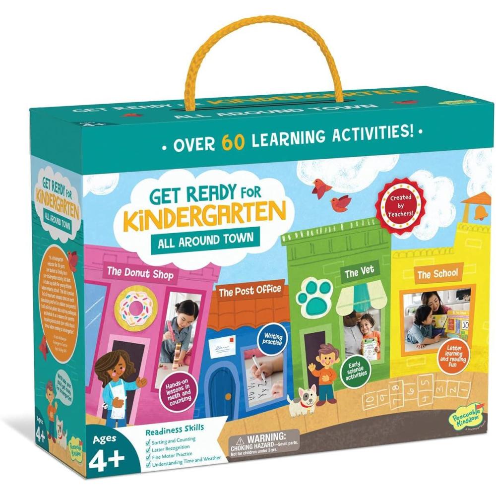 imagePeaceable Kingdom Get Ready for Kindergarten Learning Around Town Kindergarten Readiness Activity Set for Kids Ages 4 amp Up