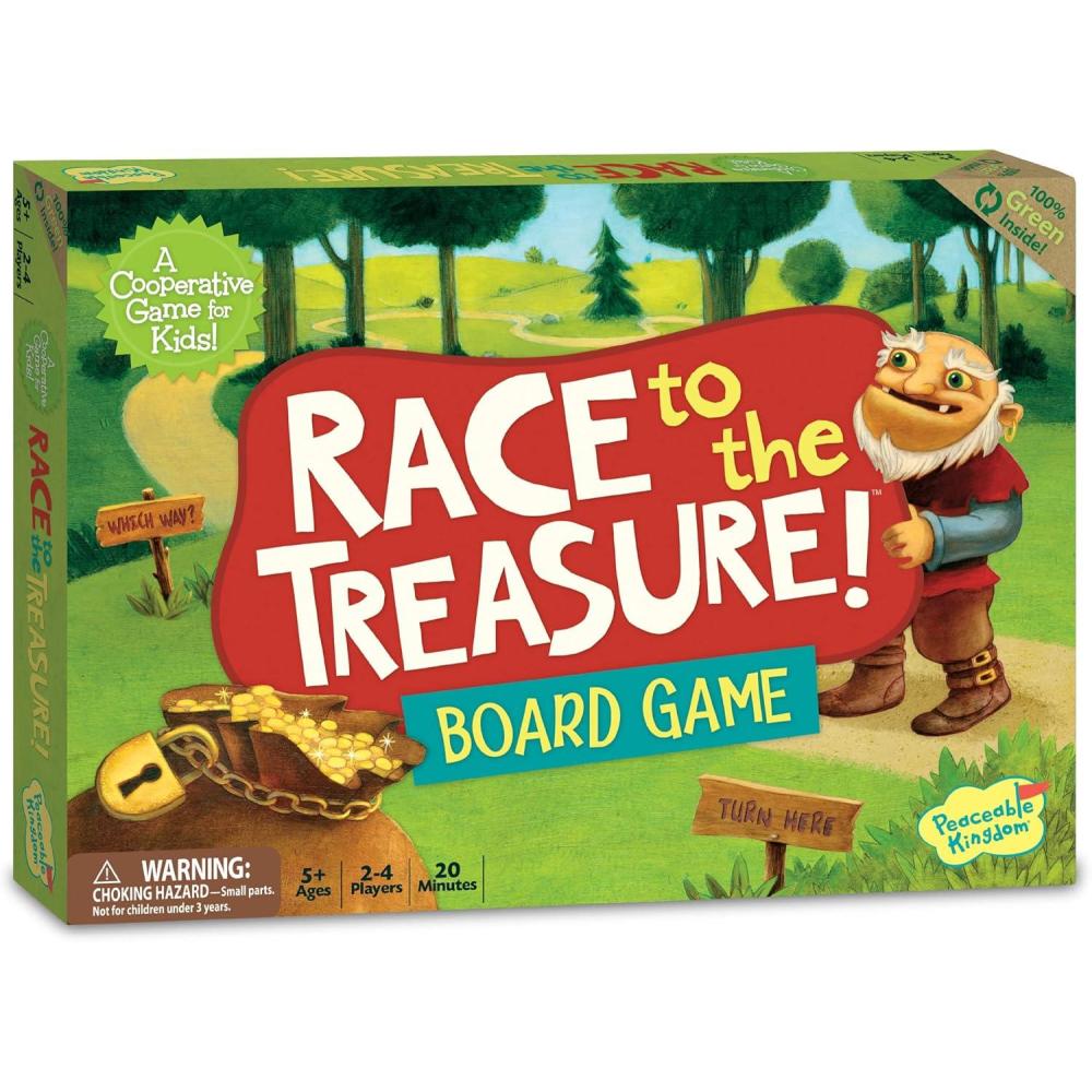 imagePeaceable Kingdom Race to the Treasure Cooperative Path Building Game for 2 to 4 Kids Ages 5