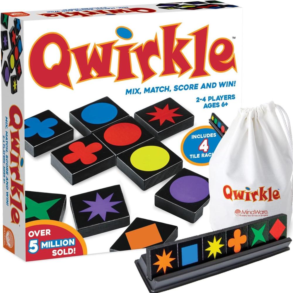 imageQwirkle Board Game Strategy Game for 24 Players Ages 6 Deluxe with TraysQwirkle with Trays