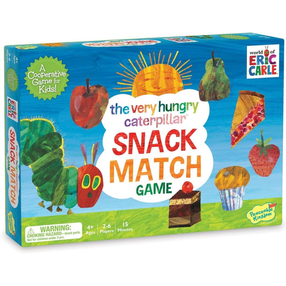 imageWorld of EricCarleThe Very Hungry CaterpillarSnackMatch Game Cooperative Memory Board Game for Kids Ages4 26Players 3D Leaf Board amp 31Tokens Included