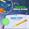 Peaceable Kingdom Deep Space Glow in the Dark 6.25″ Lock and Key, Lined Page Diary for Kids