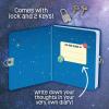 Peaceable Kingdom Deep Space Glow in the Dark 6.25″ Lock and Key, Lined Page Diary for Kids